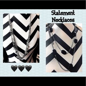 2 Necklaces - silver/Black